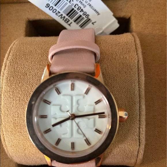 NIB Tory Burch Pink Leather Band Watch. - Picture 2 of 6